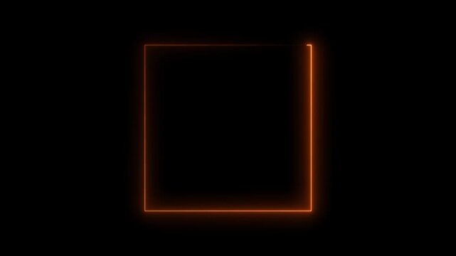 Orange neon square frame looping motion