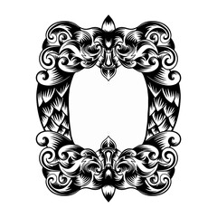 hand drawn vector frame illustration