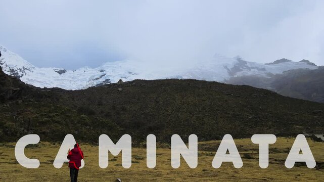 Man Contemplating a Majestic Glacier in the Mountains, holder depth