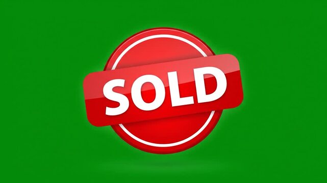 Red "SOLD" graphic over a red circle with a white outline on a green background
