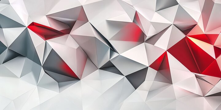 Abstract geometric background with red and gray triangular shapes