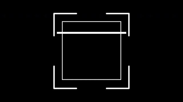 HUD square and bracket design on a black background for modern graphic design projects, framing text, social media posts, website banners.
