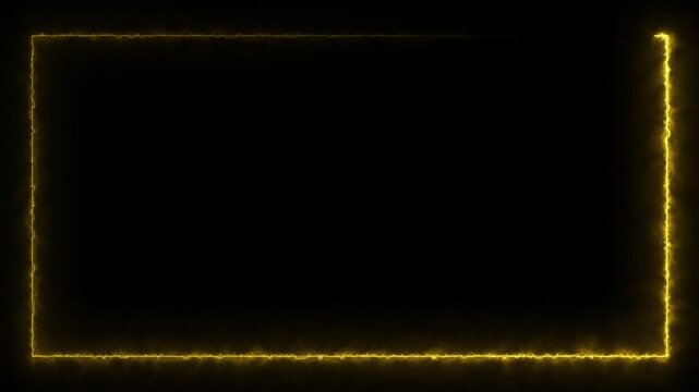 Glowing yellow rectangle outline moves on black