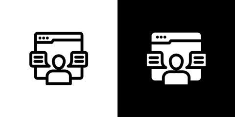 Consultation icon concept with flat Black White Background. Vector illustration.