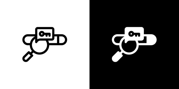 Keyword icon concept with flat Black White Background. Vector illustration.