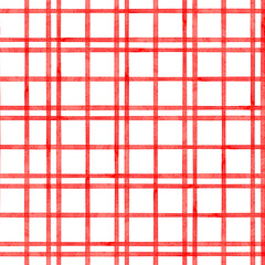 Vintage Textile With Handpainted Strokes. Watercolor Plaid Design Featuring Irregular Lines And Cozy Theme