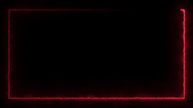 Red glowing neon frame on black background