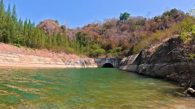 Calm reservoir channel at Timah Tasoh Lake in Perlis Malaysia