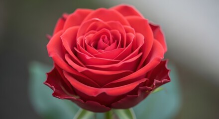 Naklejka premium beautiful red rose flower close-up