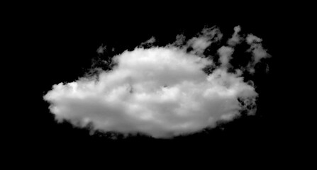 Fluffy white clouds isolated on black background. Design concept. Smog. Abstract clouds. Fog over the sky. Cloud or smog background