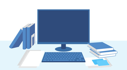 simple illustration of desktop pc