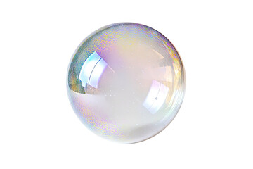 Spherical bubble with iridescent color against black