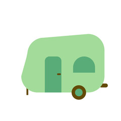 Camping Trailer Flat Illustration