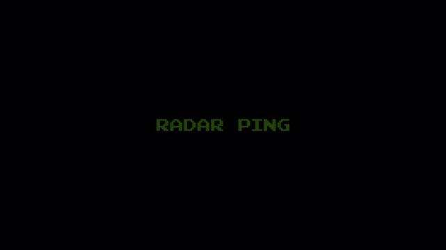 8 Bit Pixel Retro Text Animation of RADAR PING on Black Background 4k video animation seamless loop