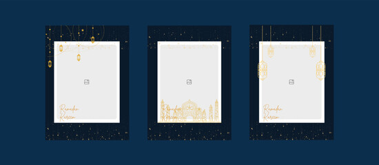 Ramadan Kareem greeting card, banner, photo template and social media template design. © Umi