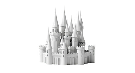 Obraz premium White Castle Model with Many Spires