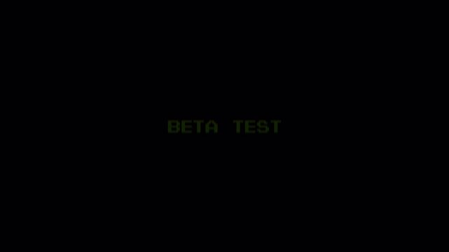 8 Bit Pixel Retro Text Animation, Green BETA TEST Glitch Warning on Black Screen 4k video animation seamless loop