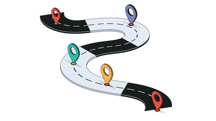Project Management Roadmap Path Vector Illustration
