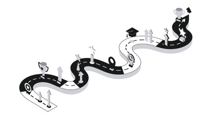 Digital Marketing Strategy Roadmap Vector