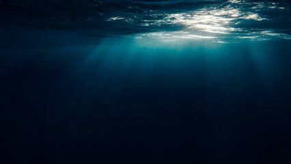 Minimalist Cinematic Underwater Sun Rays © Ralfphic