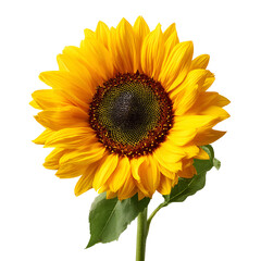 Fototapeta premium A vibrant sunflower standing tall with bright yellow petals and a dark center