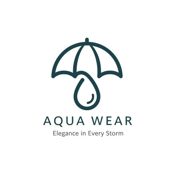 Umbrella Logo Design Aqua Wear.