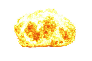 Glowing, bright orange and yellow explosion on black field