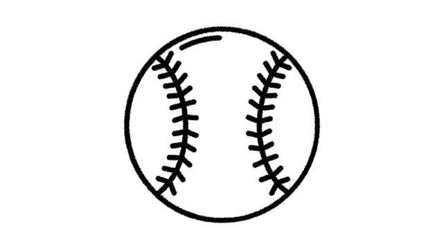 Simple baseball icon clean line art illustration for sports graphics and design isolated on white background.