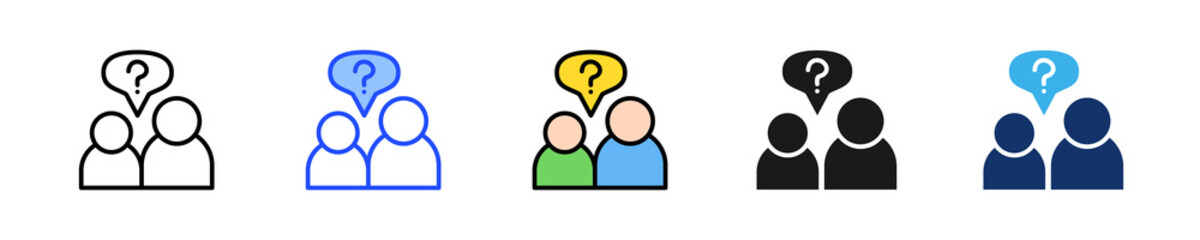 Ask Mentor Icon Collection With Multiple Styles