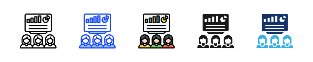 Course Group Icon Collection With Multiple Styles