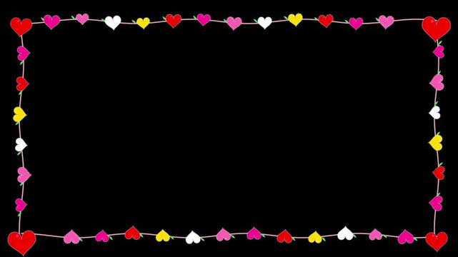 Romantic Heart String Lights frame valentines day love couple 