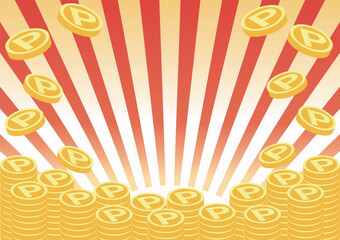 Stacked Gold Coins and Money Illustration. Concept for Business, Finance, and Investment