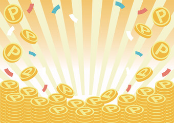 Stacked Gold Coins and Money Illustration. Concept for Business, Finance, and Investment