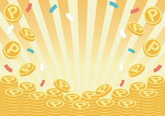 Stacked Gold Coins and Money Illustration. Concept for Business, Finance, and Investment