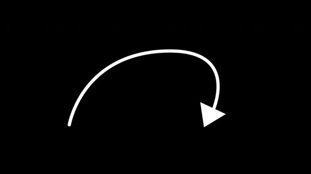 Pointing doodle arrows pointing right on a black background. Suitable for web design, presentations, infographics, and direction indicators in various creative projects.