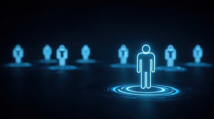 Abstract Representation of Human Figures Connected in a Digital Social Network Environment