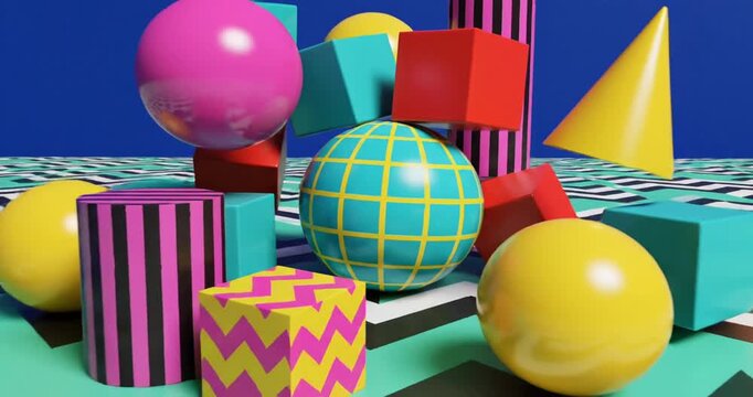 3D Animated Shapes and Objects.