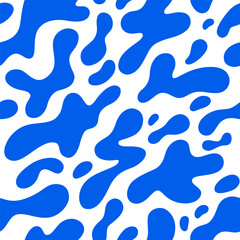 Obraz premium Abstract Shape Water Splash Pattern. Liquid Wave Vector Background. Blue Organic Water Drops Seamless Pattern.