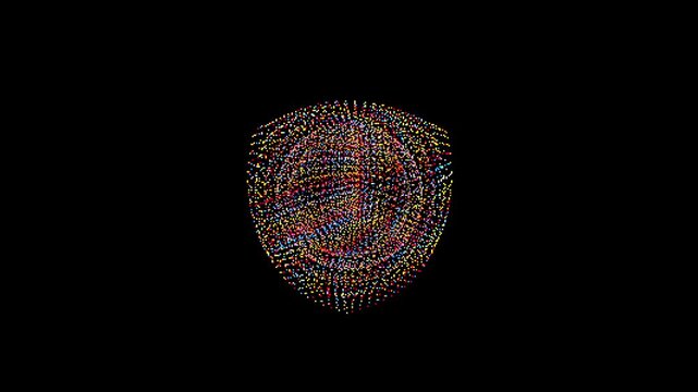 Pixelated 3d cube and sphere shape morphing animation