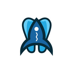 tooth and rocket logo combination design business good for dental clinic business