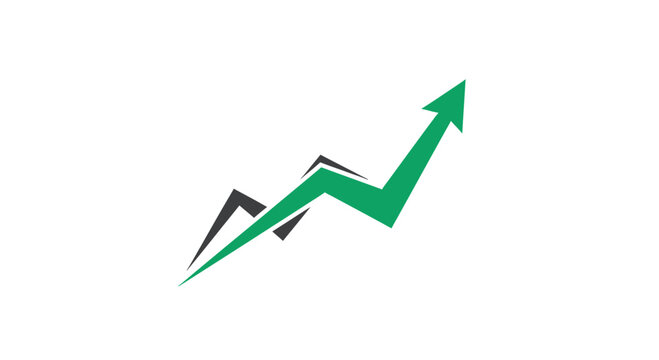Green Arrow Rising Demonstrating Progress, Growth, and Positive Business Direction