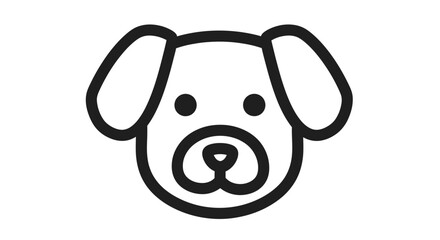 Obraz premium Cute Dog Face Icon, Simple Line Art, Minimalist Pet Head Illustration