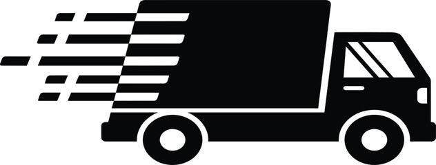 Express Delivery Truck Icon Symbol Illustrating Fast Shipping, Logistics Transportation, Courier Service, and Ecommerce Distribution Speed for Web, App, and Interface Design