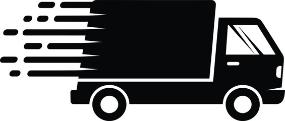 Fast Delivery Truck Icon Illustration Representing Express Shipping, Logistics, Courier Service, Transportation Speed, and Ecommerce Distribution Concepts for Web and App Design