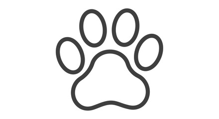 Obraz premium Simple Paw Print Icon, Animal Footprint Symbol, Pet Care Logo Element