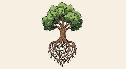 Tree of Life with Intricate Roots in Heart Shape © Anisah