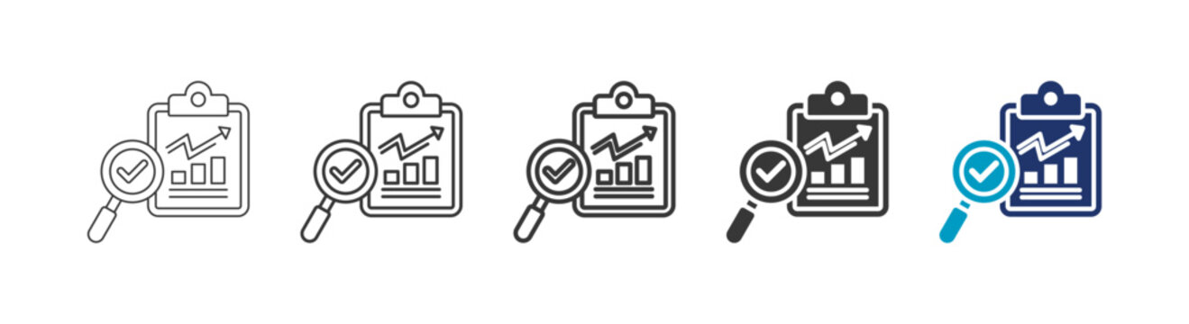 data analysis icon set consisting of multiple styles vector illustration