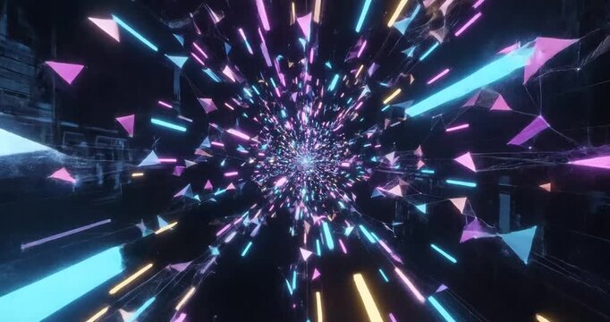 Neon Lights Explosive Digital Motion.