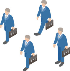 High School Students in Uniform Vector. Isometric Characters for Entrance Ceremony and New School Year