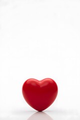 Fototapeta premium Red Heart Shape on White Background for Love and Romance Themes